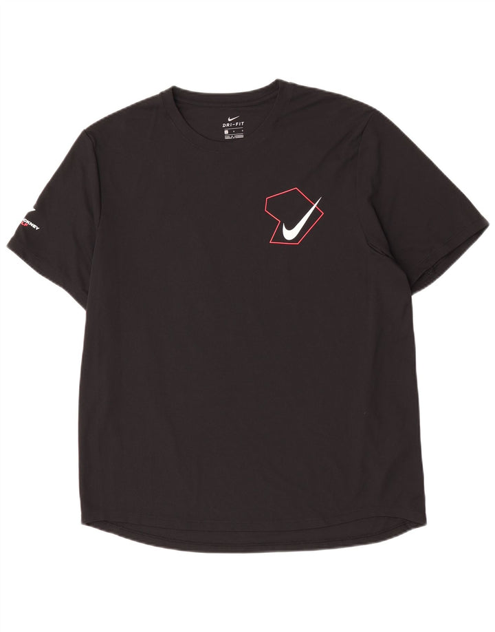 Мужская футболка Nike Dri Fit с графикой, большой черный полиэстер