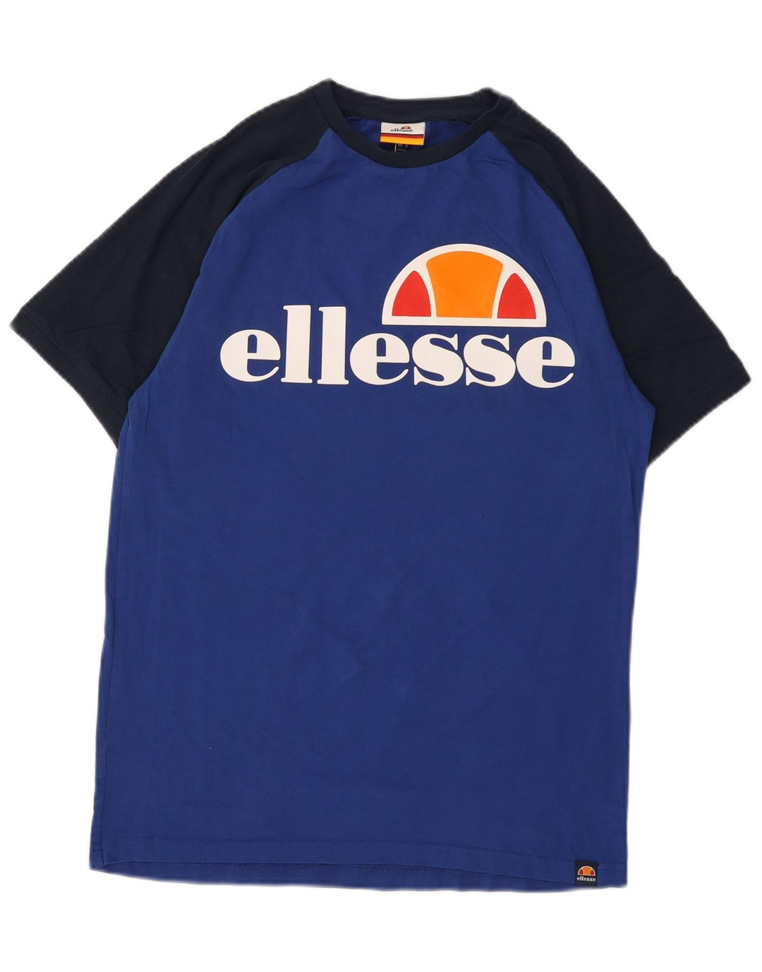 Мужская футболка Ellesse с рисунком, маленький синий, хлопок с цветными блоками