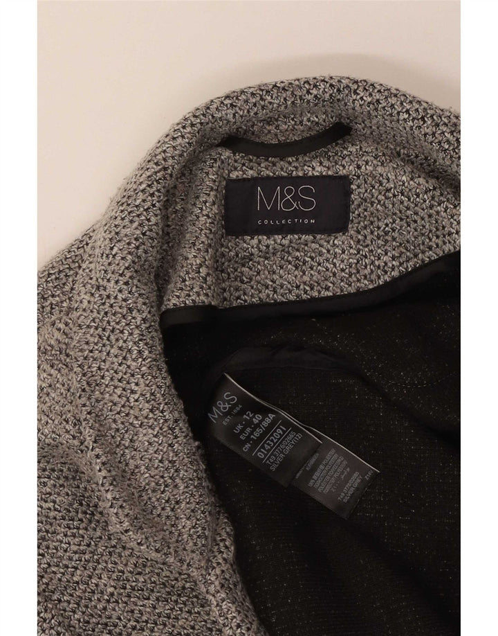 Женское пальто Marks & Spencer UK 12, полиэстер среднего серого цвета