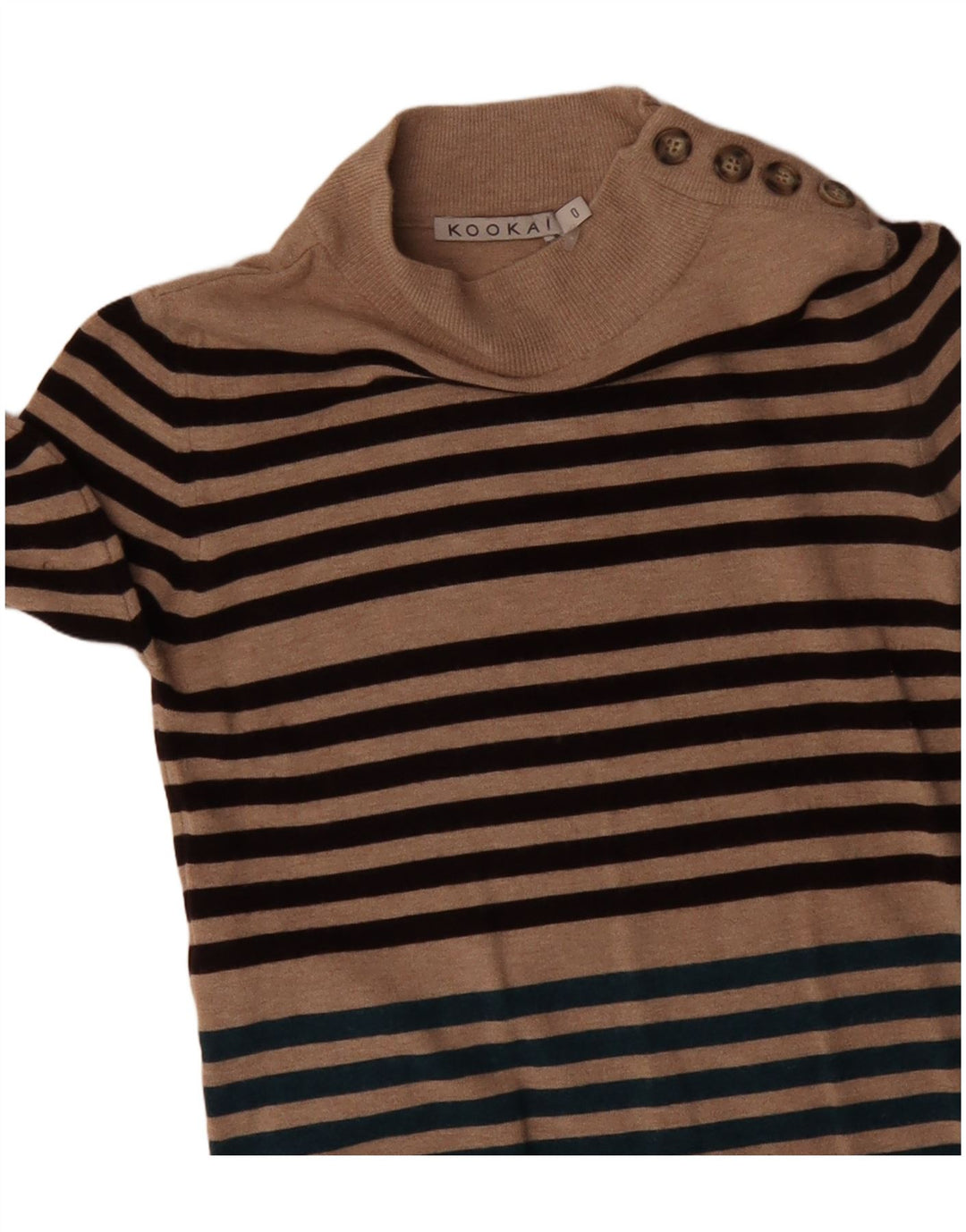 Женское платье-джемпер с длинными рукавами KOOKAI США 0 XS, бежевый в полоску