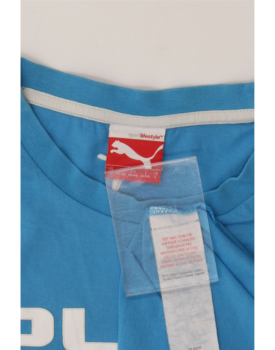 Мужская футболка с рисунком PUMA, маленький синий хлопок