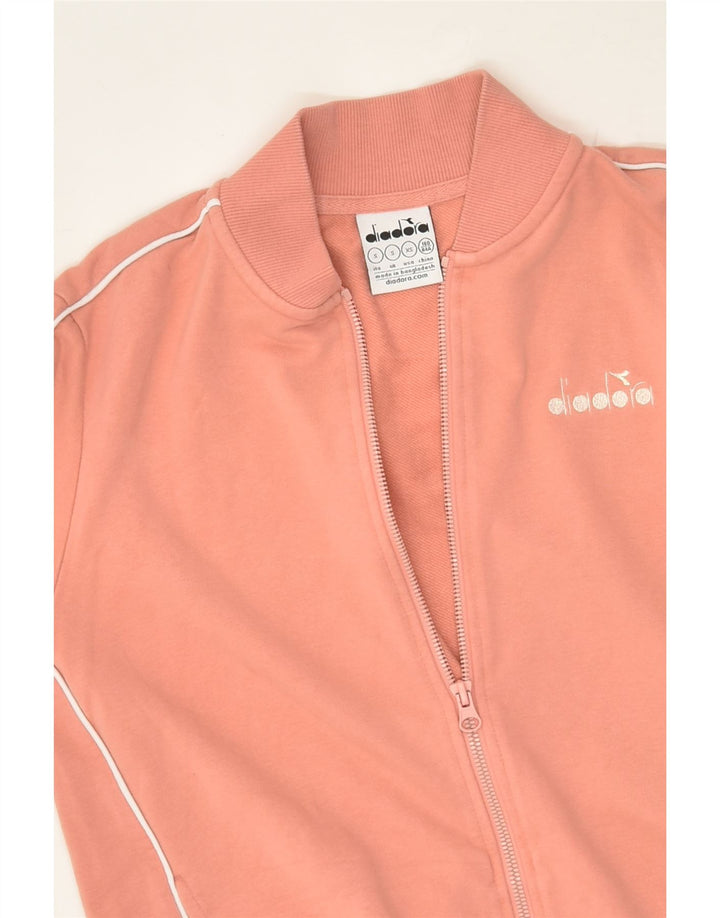 DIADORA Womens Tracksuit Top Jacket UK 10 Small Pink Cotton | Vintage Diadora | Thrift | Second-Hand Diadora | Used Clothing | Messina Hembry 