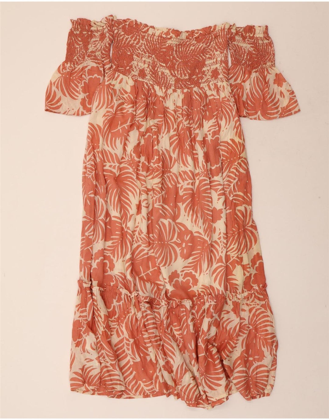 PEPE JEANS Женское платье с открытыми плечами, Великобритания, 8, маленькое розовое вискоза с цветочным принтом