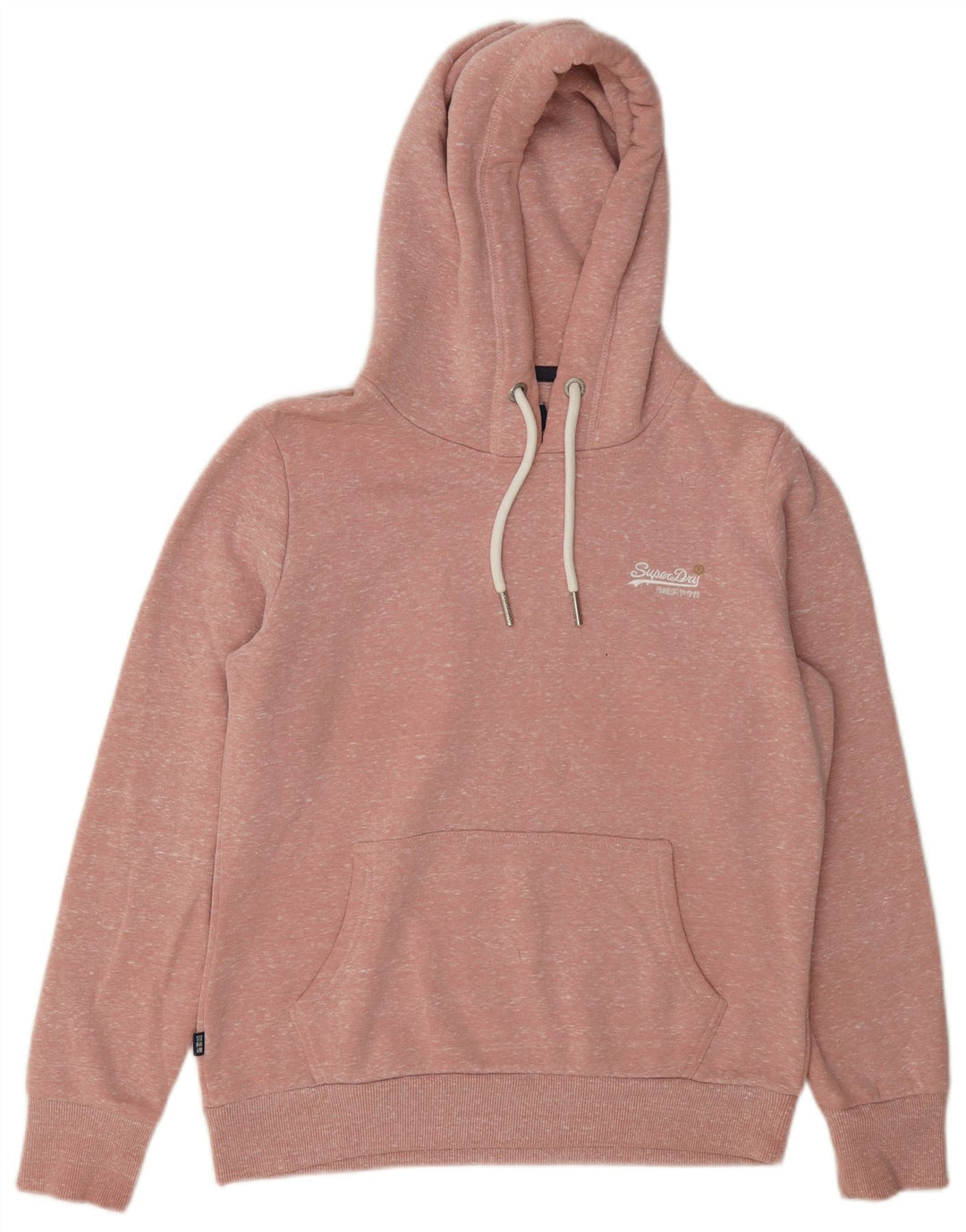 Женский джемпер с капюшоном Superdry UK 12, средний розовый полиэстер с крапинками