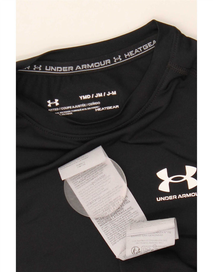 Топ Under Armour Heat Gear для мальчиков, длинный рукав, 9–10 лет, средний черный