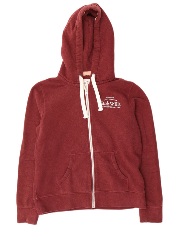 Женский свитер с капюшоном на молнии Jack Wills UK 14, большой бордовый хлопок, хлопок
