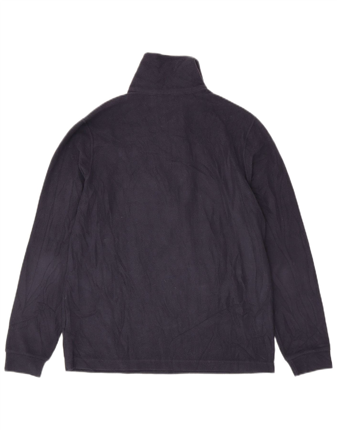 CHAMPION Mens Zip Neck Fleece Jumper Small Navy Blue Polyester