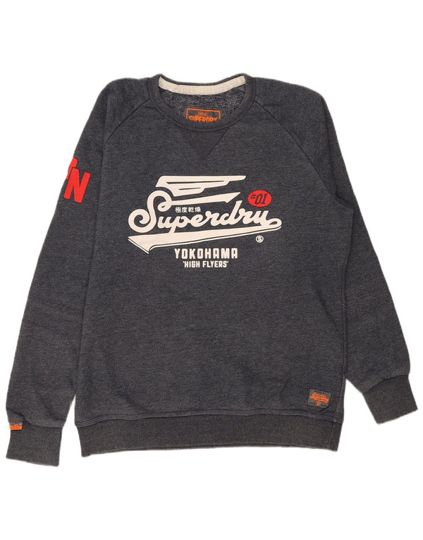 Мужской свитшот с рисунком Superdry 2XL, темно-синий, хлопок