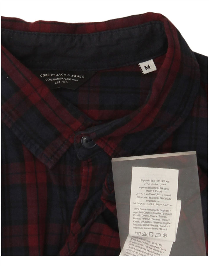 Мужская фланелевая рубашка Jack & Jones среднего размера, темно-синяя клетка, хлопок