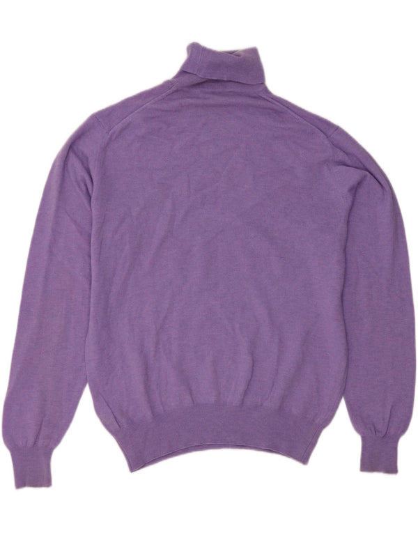 Fred Perry Mens Regular Fit Roll Neck Jumper Sweater Large Purple Wool