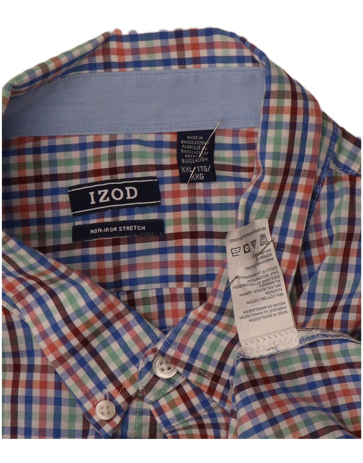 Мужская рубашка IZOD 2XL разноцветная, хлопок в мелкую клетку