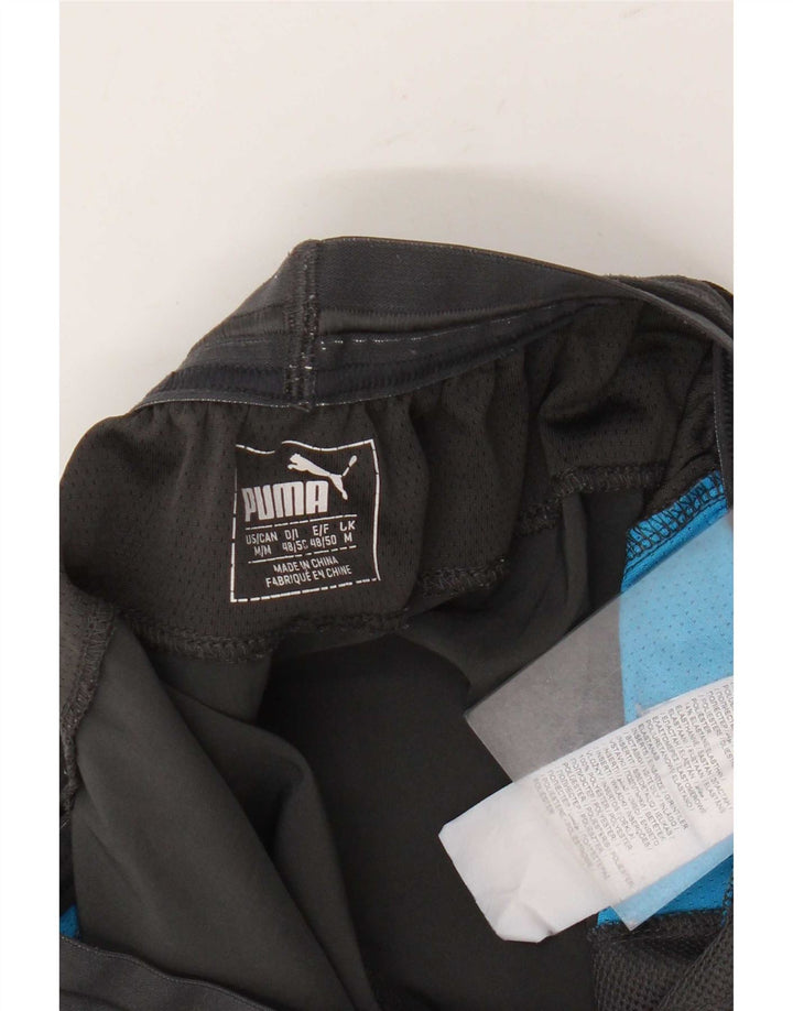 Мужские спортивные шорты Puma средне-серые из полиэстера с цветными блоками