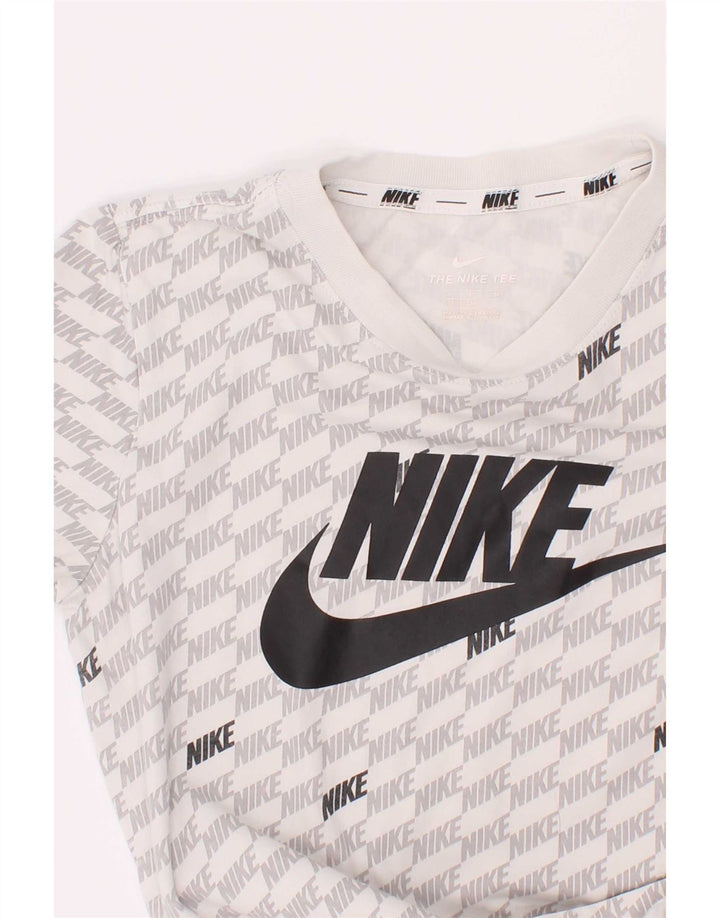 Футболка с рисунком Nike для мальчиков, топ 10–11 лет, средний белый