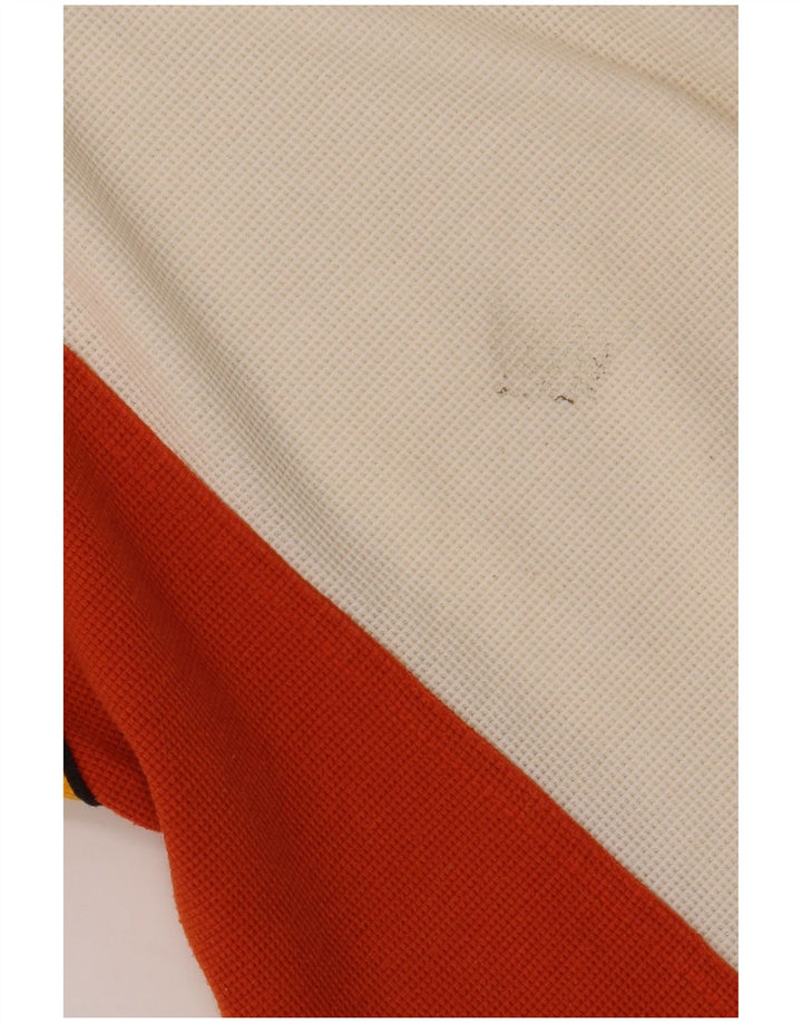 Мужская рубашка-поло LOTTO UK 36/38, маленькая белая, полиэстер с цветными блоками