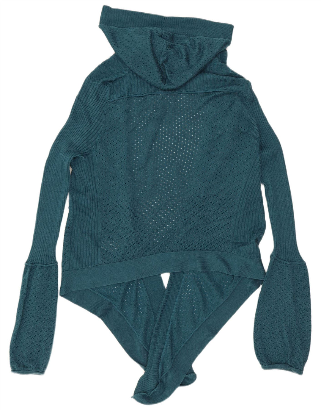 Женский укороченный открытый кардиган с капюшоном Dkny, британский цвет 14, хлопковый средний синий цвет