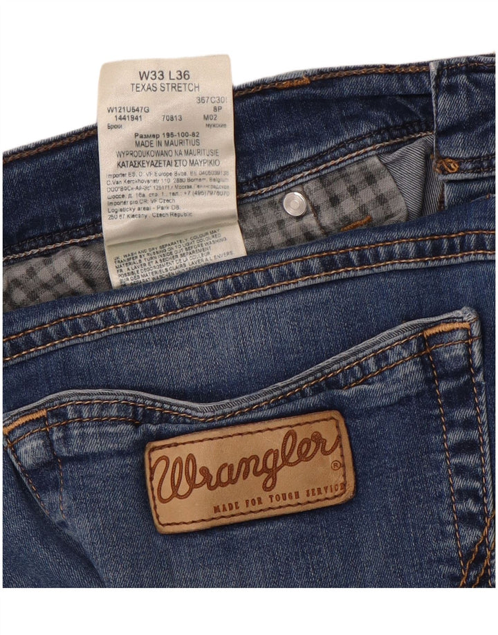 Женские прямые джинсы WRANGLER стрейч Техас W33 L31, синий хлопок