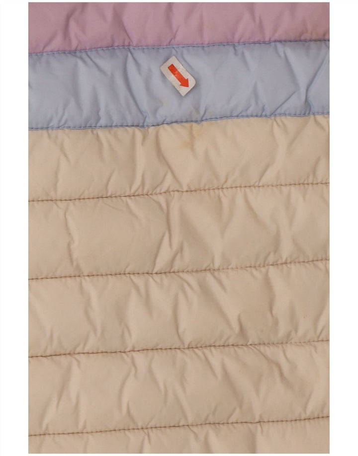 JOULES Утепленная куртка с капюшоном для девочек 7-8 лет, белая цветных блоков