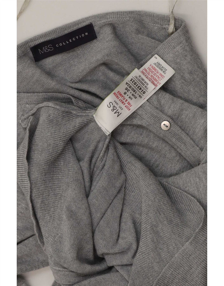 Женский кардиган Marks & Spencer, Великобритания, 8, маленький, серый, вискоза с крапинками