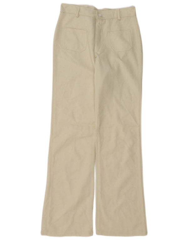 Винтажные женские повседневные брюки Bootcut W30 L34 Off White
