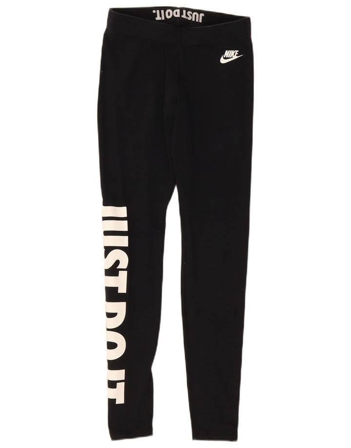 Женские леггинсы с рисунком Nike UK 8, маленькие черные хлопковые