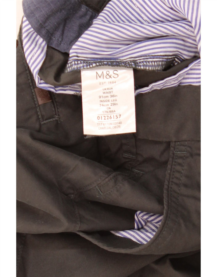Мужские брюки-чиносы Marks & Spencer стандартного кроя W36 L29 серые, хлопковые