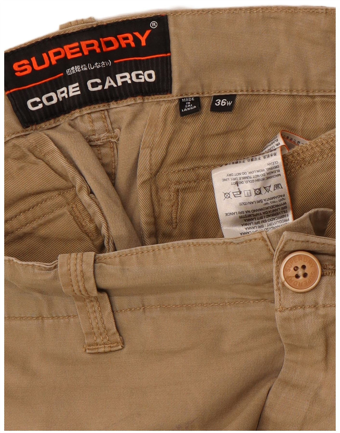Мужские шорты-карго Superdry W36, большие, бежевые, хлопок