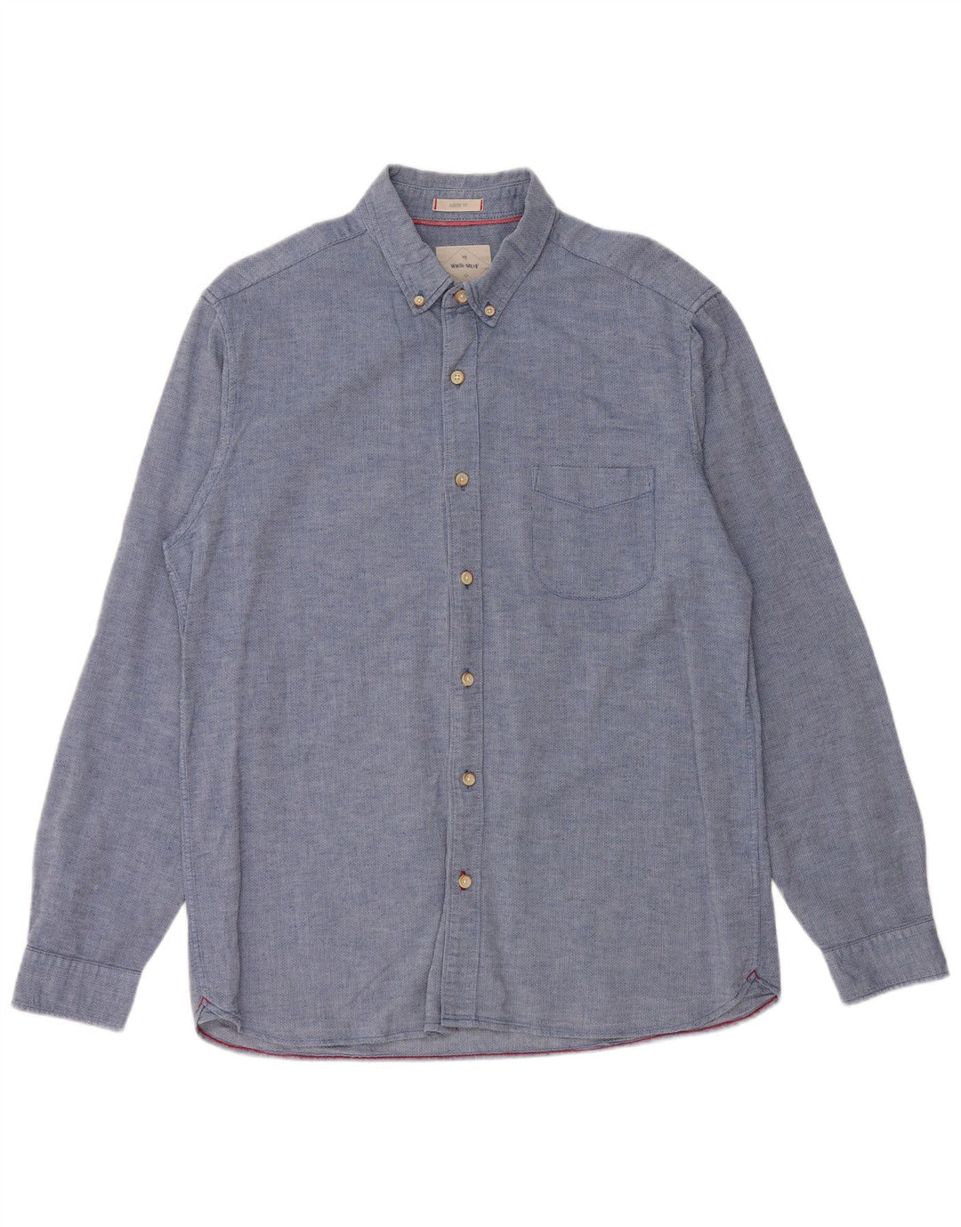 Мужская рубашка классического кроя WHITE STUFF из хлопка среднего синего цвета