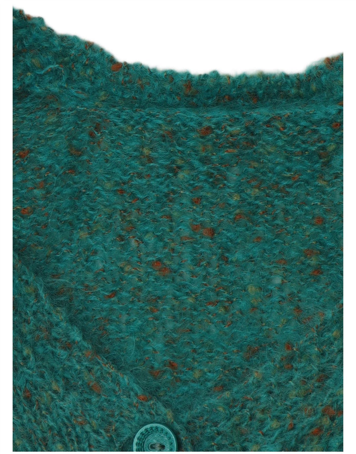 Винтажный женский свободный кардиган-свитер UK 18 XL, зеленый в крапинку