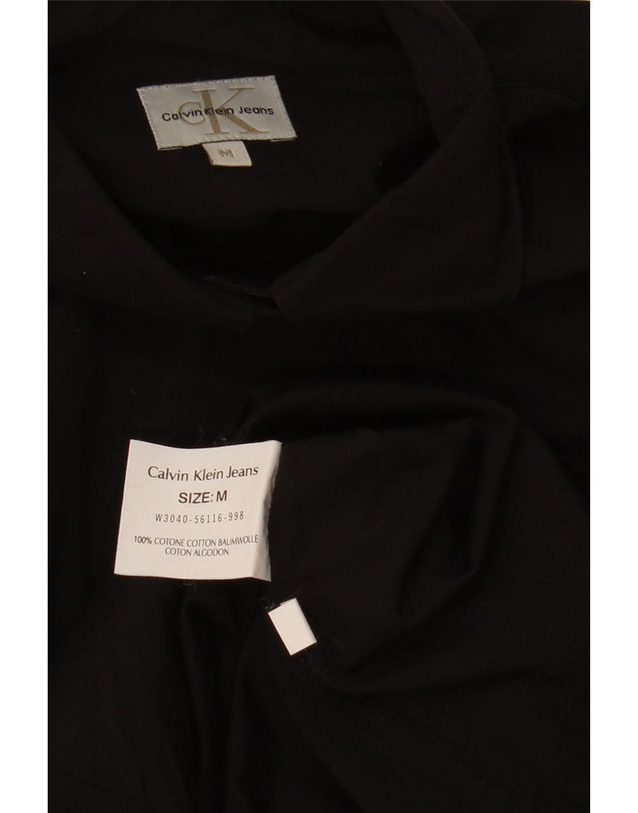 Женская рубашка оверсайз CALVIN KLEIN UK 14, средний черный хлопок