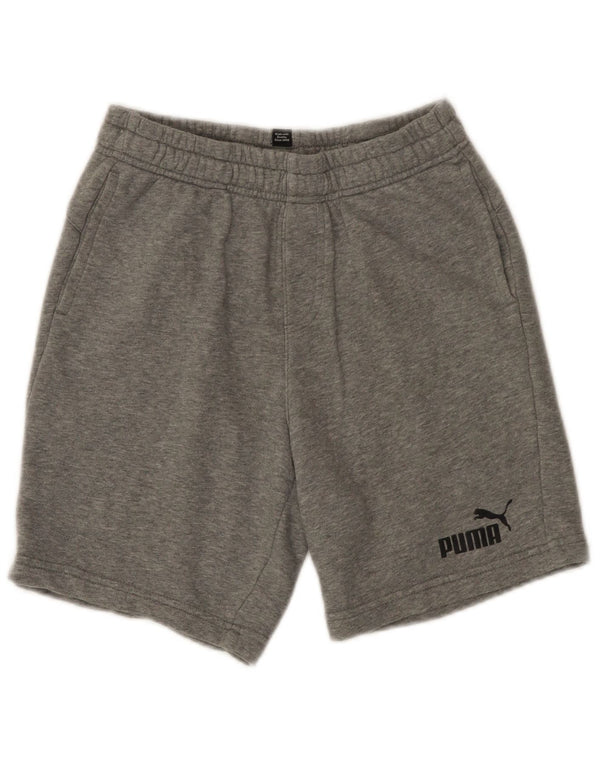Спортивные шорты Puma для мальчиков 13-14 лет, серый хлопок с крапинками