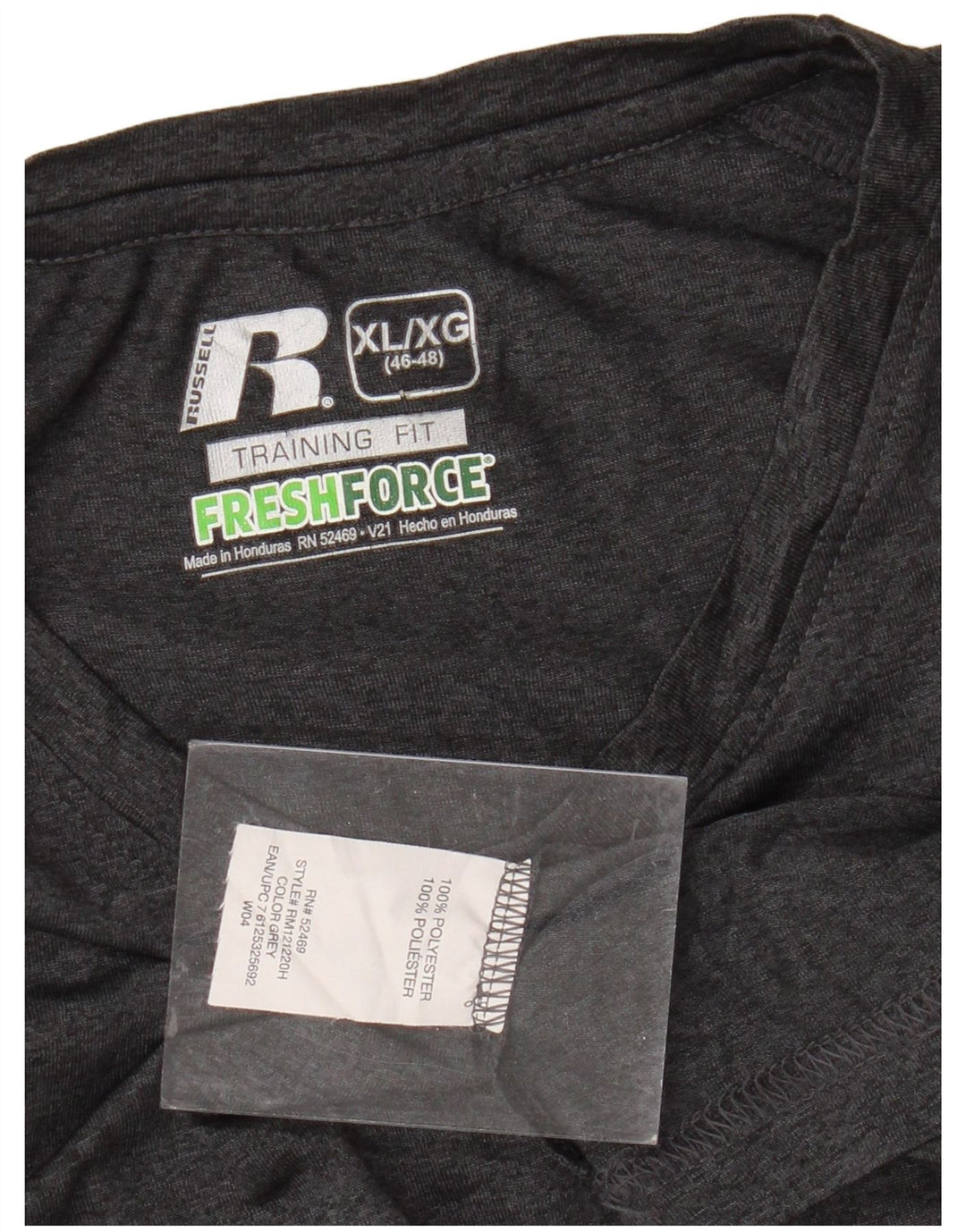 Мужская футболка RUSSELL ATHLETIC Dri-Power UK 46/48 XL, серый полиэстер