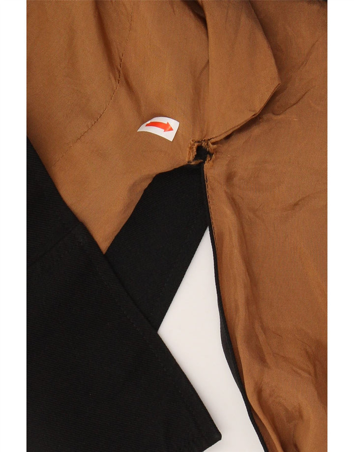 ВИНТАЖНЫЙ женский пиджак на 4 пуговицах, Великобритания 12, средний черный полиэстер