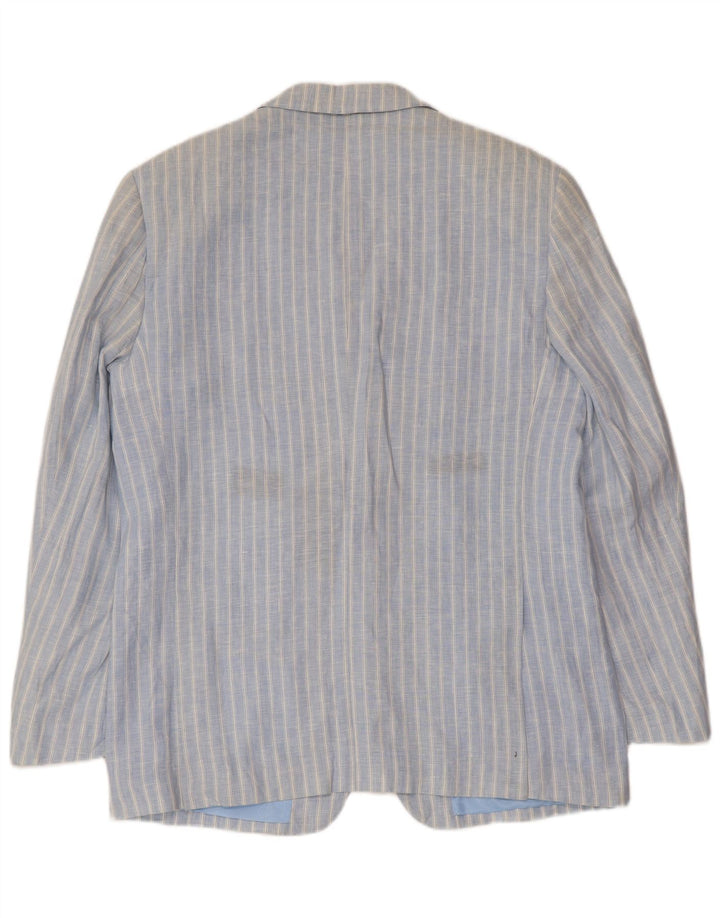 Мужской пиджак A.Basile на 3 пуговицах IT 50, лен в большую синюю полоску