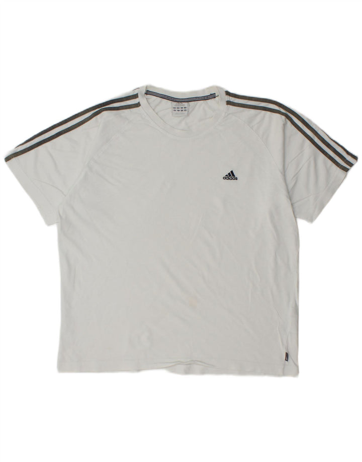 Мужская футболка ADIDAS, большой белый хлопок
