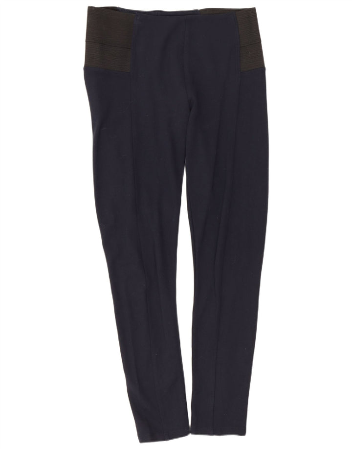 Женские леггинсы Zara UK 14, большие темно-синие, вискоза с цветными блоками