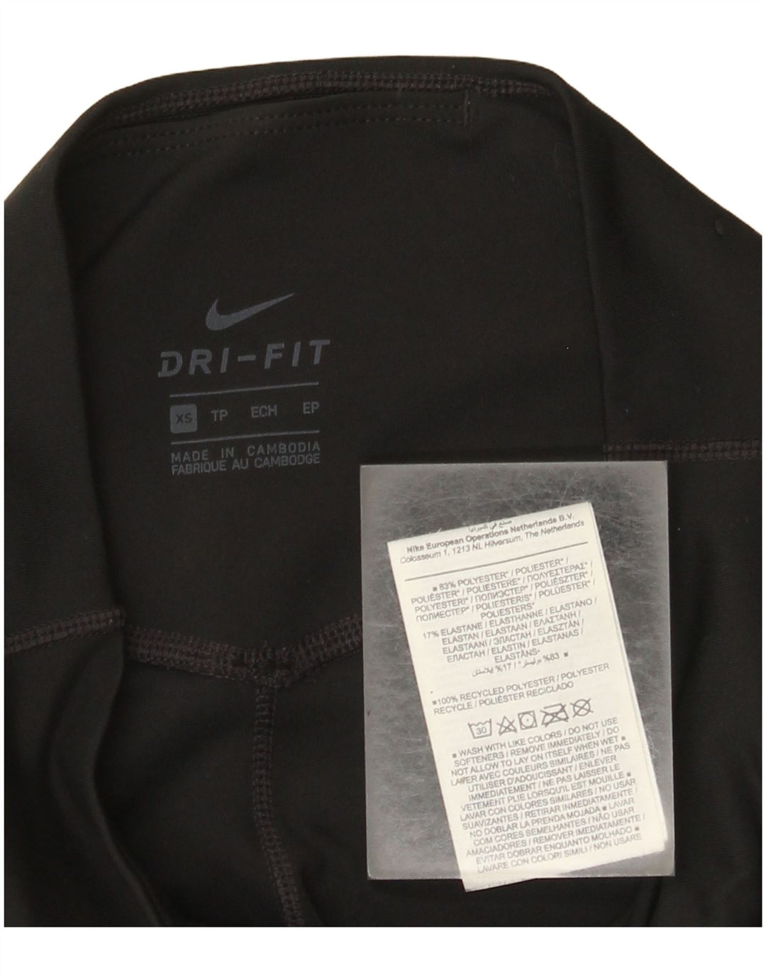 Женские леггинсы-капри Nike UK 4 XS, черный полиэстер