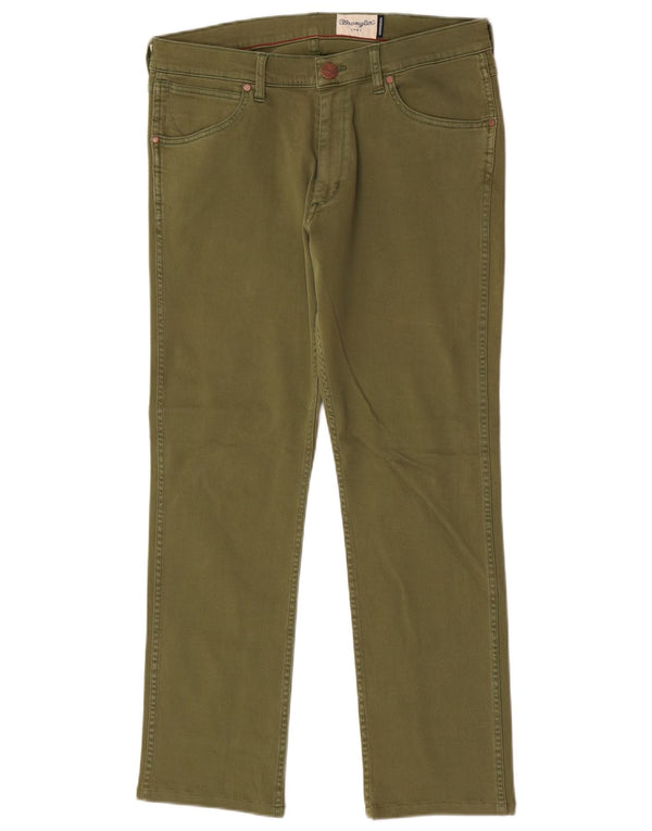 Мужские прямые повседневные брюки Wrangler Greensboro W32 L29, зеленый хлопок