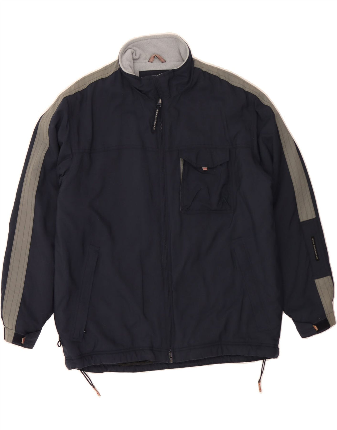 Мужская ветровка BEN SHERMAN UK 40, большая темно-синяя с цветными блоками