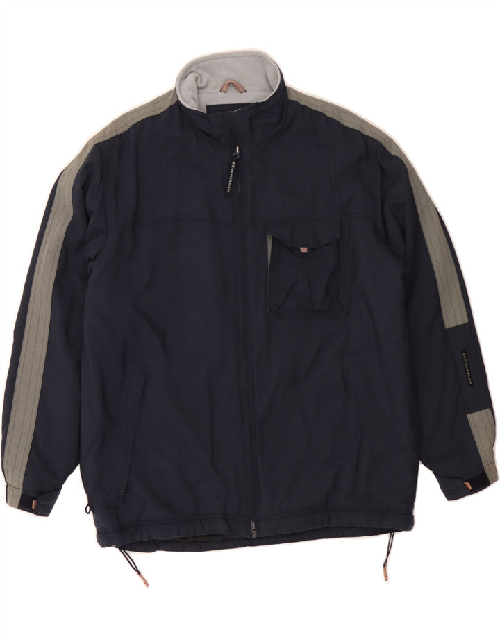 Мужская ветровка BEN SHERMAN UK 40, большая темно-синяя с цветными блоками