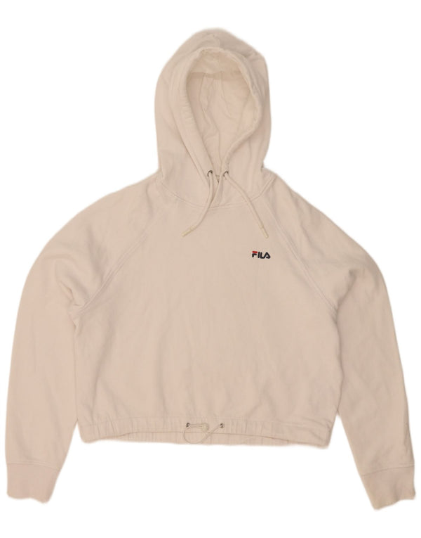 Fila Женский укороченный джемпер с капюшоном оверсайз UK 6 XS Белый Хлопок