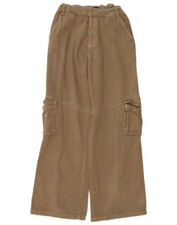 Женские широкие брюки карго ZARA, маленькие W26 L31, бежевые