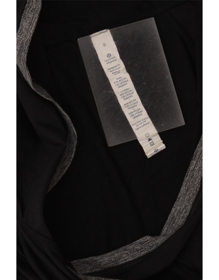 Lululemon Женский топ с капюшоном и длинными рукавами, США 8, средний черный, нейлон с цветными блоками