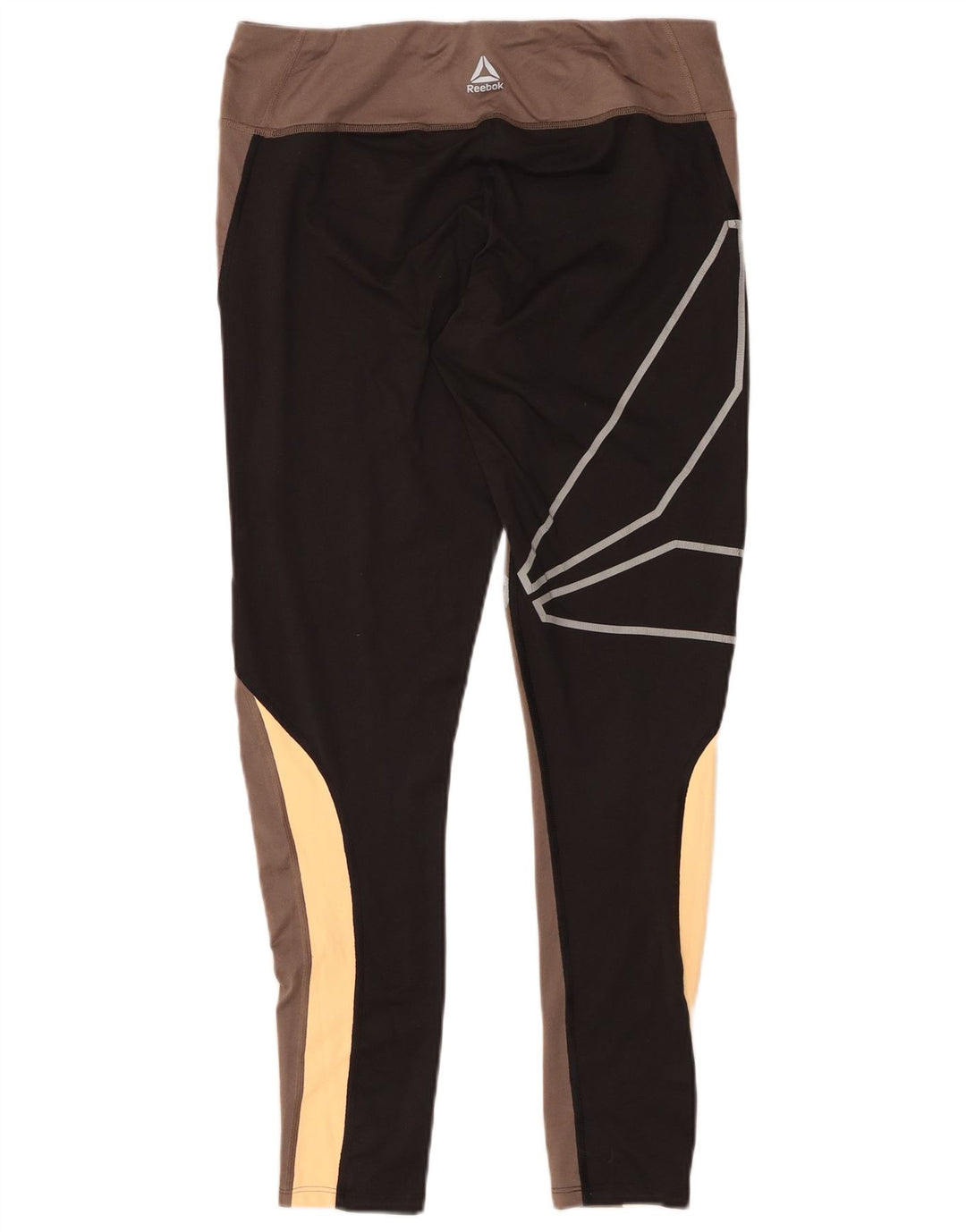 Женские леггинсы REEBOK с рисунком, Великобритания, 12/14, средний серый полиэстер с цветными блоками
