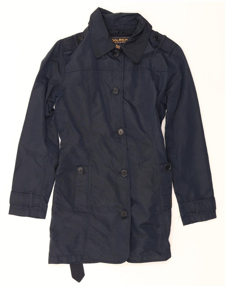 WOOLRICH Womens Military Jacket UK 14 Medium Navy Blue Nylon Vintage Woolrich and Second-Hand Woolrich from Messina Hembry 