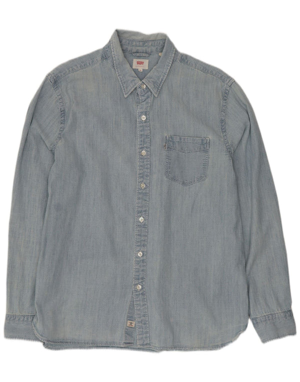Мужская рубашка Levi's XL, синяя, хлопок