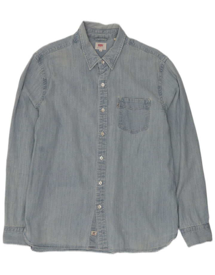 Мужская рубашка Levi's XL, синяя, хлопок