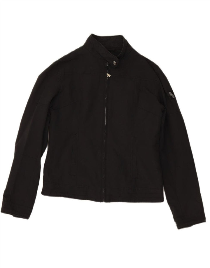 REFRIGUE Womens Bomber Jacket UK 12 Medium Black Nylon