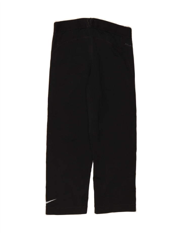 NIKE Womens Dri Fit Graphic Tracksuit Trousers UK 8 Small Black Polyester Vintage Nike and Second-Hand Nike from Messina Hembry 