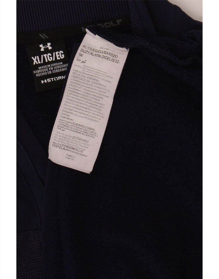 Мужской свитшот с воротником на молнии UNDER ARMOR XL, темно-синий, полиэстер