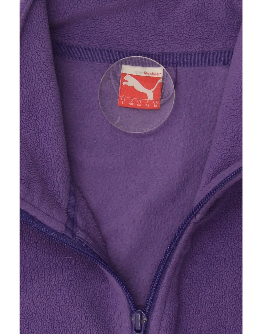 PUMA Womens Fleece Jacket UK 14 Medium Purple Vintage Puma and Second-Hand Puma from Messina Hembry 